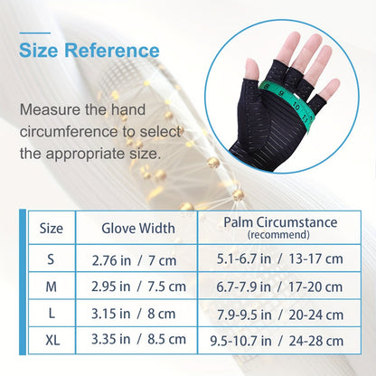 Black Compression Gloves With Breathable Copper Nylon Design