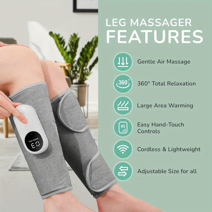 Rechargeable Heated Leg Massager with Air Compression and USB Charging