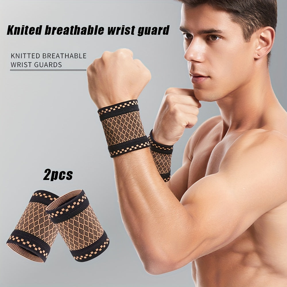 Copper Wrist Compression Braces for Sports and Fitness Support