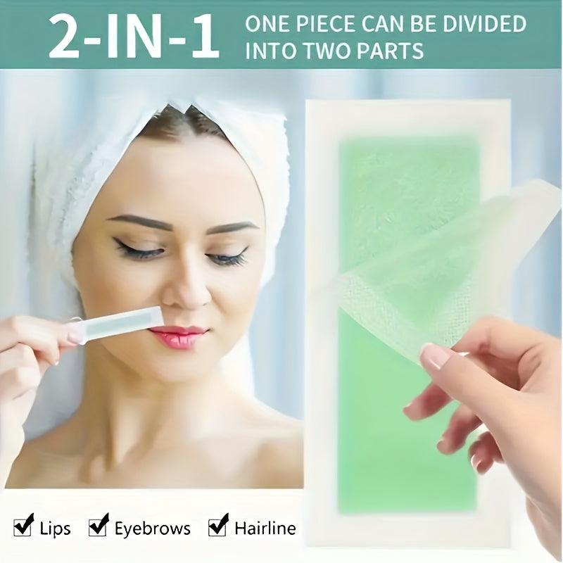 Facial Wax Strips - Quick Hair Removal for Eyebrows and Lips