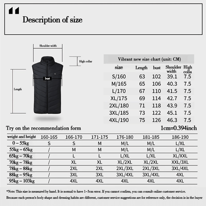 Unisex Heated Vest Jacket for Ultimate Warmth and Comfort