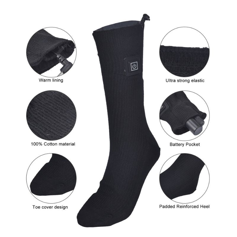 Rechargeable Heating Socks With Cushioned Comfort For Warmth