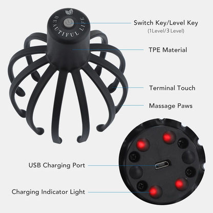 Electric Octopus Claw Massager for Ultimate Scalp Relaxation