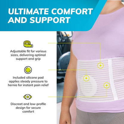 Umbilical And Abdominal Hernia Support Belt With Comfort Pad