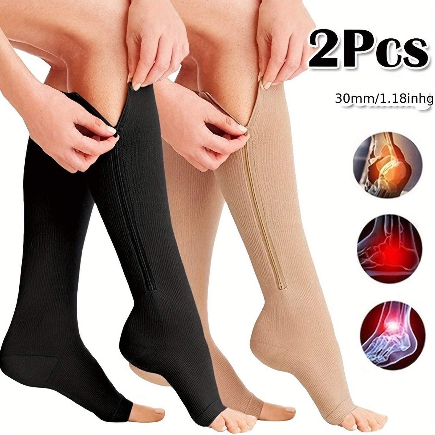 Comfortable Compression Socks With Zipper For Better Circulation