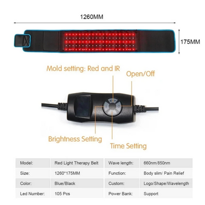 Infrared Warming Belt With Red Light Therapy for Pain Relief