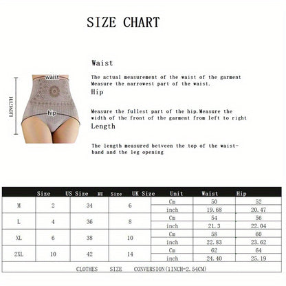 High Waist Belly Shaping Panties With Floral Lace Detail