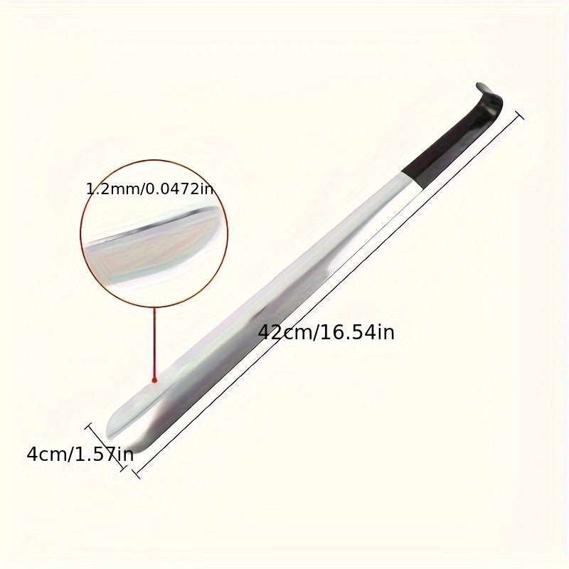 Extra-Long Stainless Steel Shoehorn with Comfort Grip Handle