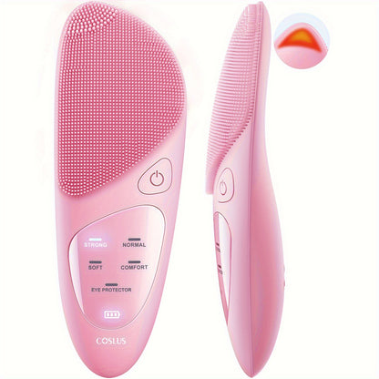 Rechargeable Silicone Facial Cleansing Brush With 4 Modes