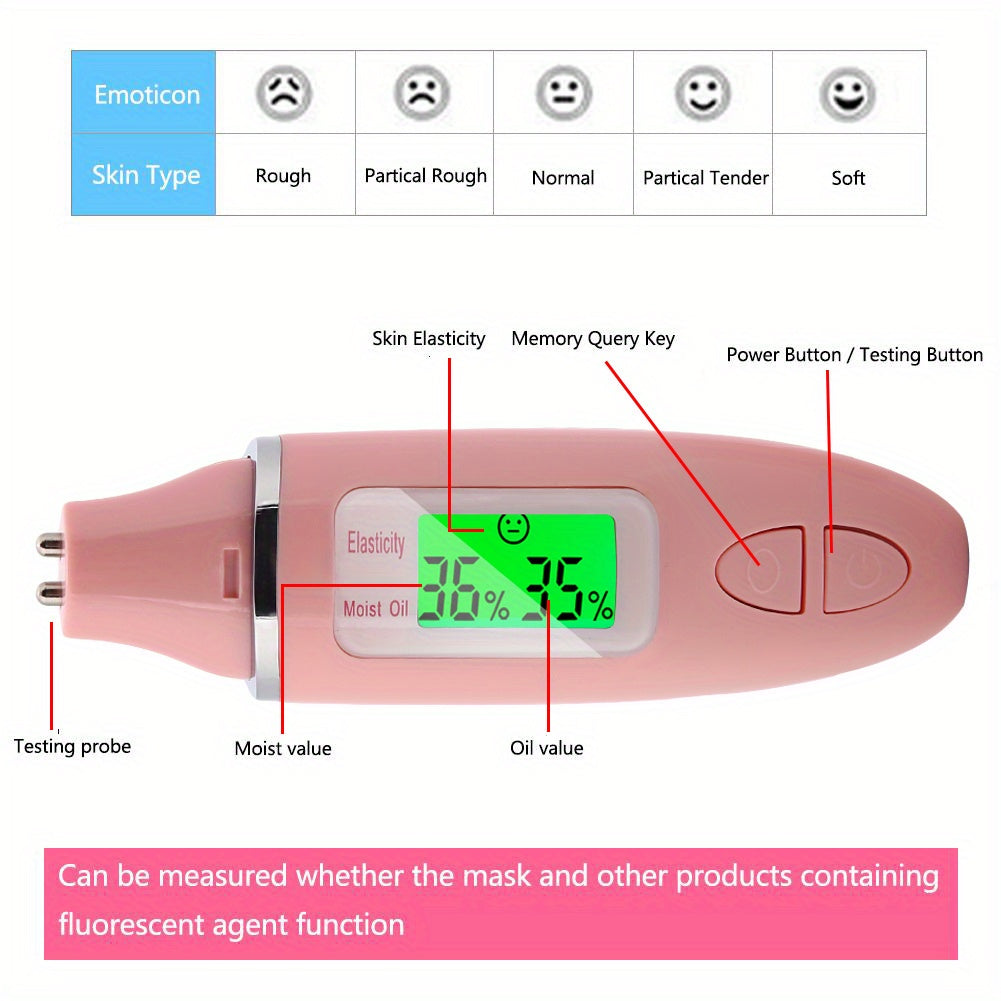 Portable Skin Analyzer: Digital Oil and Moisture Tester for Face and Body