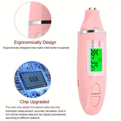 Portable Skin Analyzer: Digital Oil and Moisture Tester for Face and Body