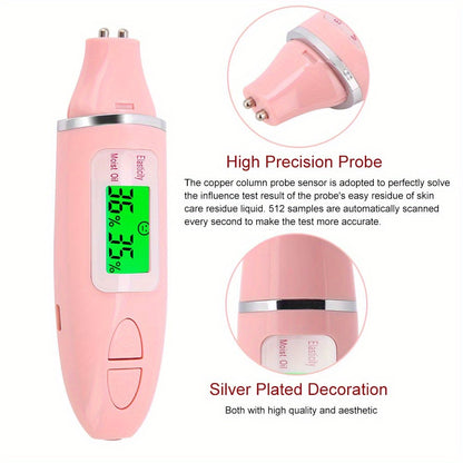 Portable Skin Analyzer: Digital Oil and Moisture Tester for Face and Body