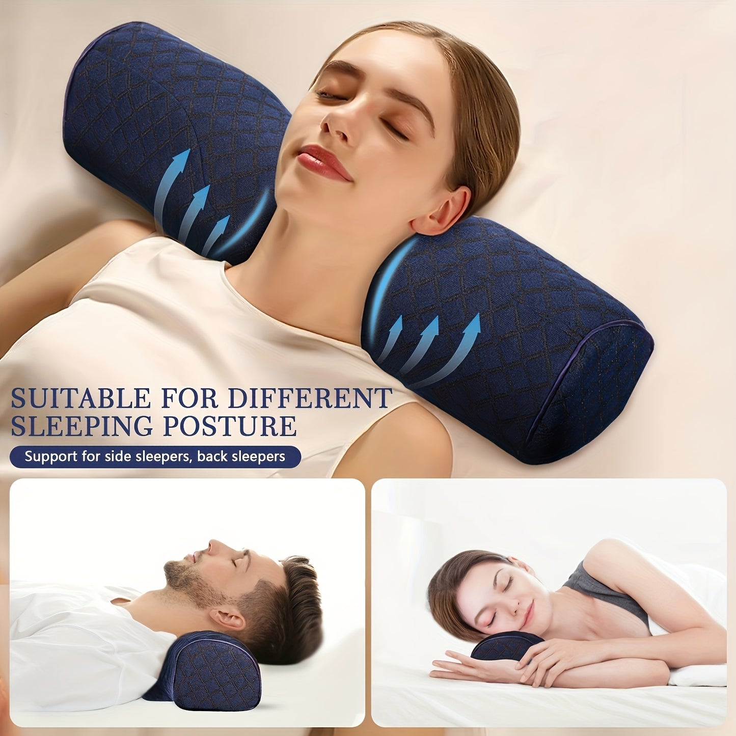 Cervical Neck Pillow - Memory Foam Support for Side Sleepers