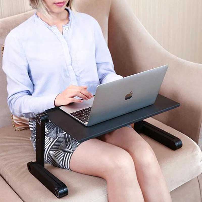 Portable Adjustable Aluminum Laptop Desk With Mouse Pad Included