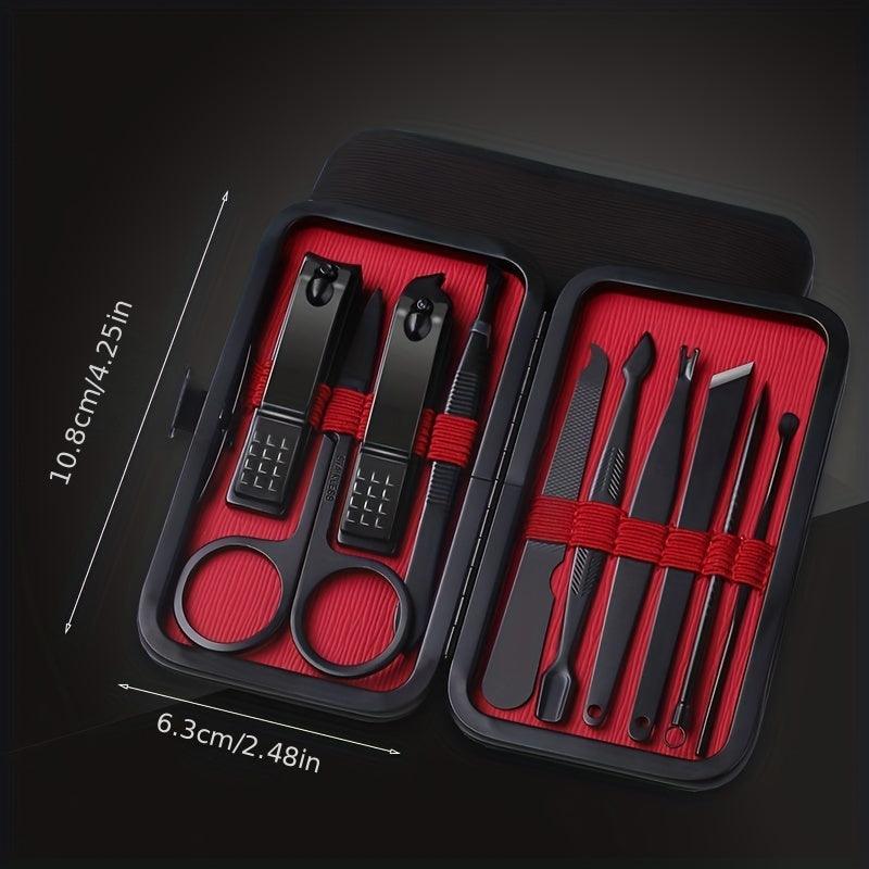 Black Nail Clippers Kit: Ultra Sharp Pedicure Tools for Men and Women