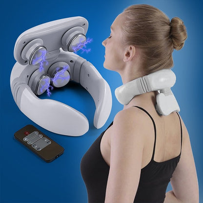 Smart Neck Massager With Remote - 4D Relief for Pain