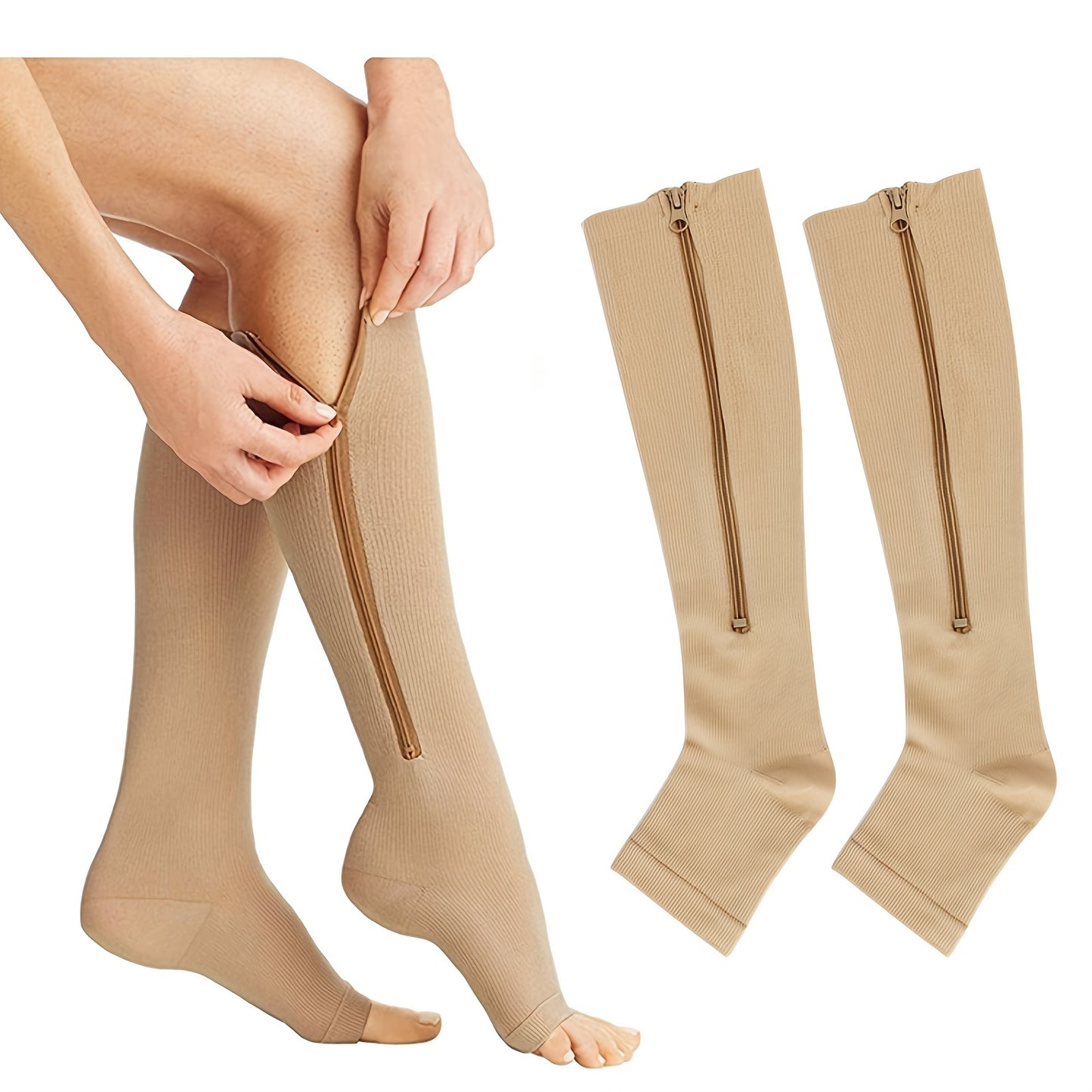 Comfortable Compression Socks With Zipper For Better Circulation