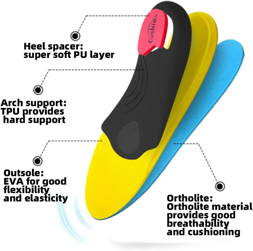 Heavy Duty Orthotic Insoles for Pain Relief and High Arch Support - Ideal for Flat Feet