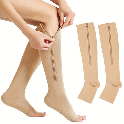 Unisex Open Toe Compression Socks for Varicose Vein Relief