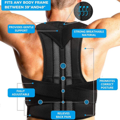 Posture Corrector For All Ages - Comfortable Back Brace Support