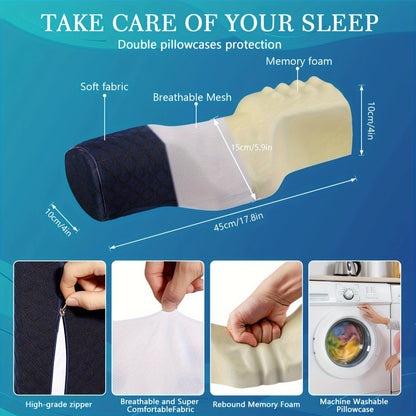 Cervical Neck Pillow - Memory Foam Support for Side Sleepers