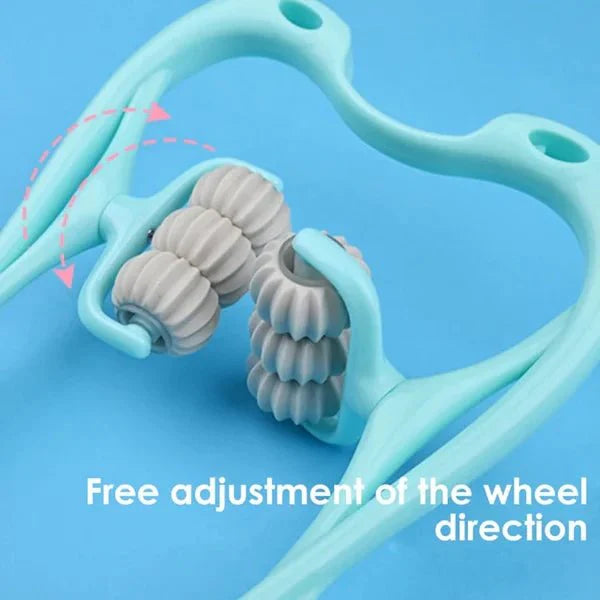 Pressure Point Neck Massager With 6 Wheel Manual Roller