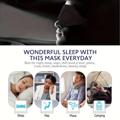 3D Blackout Sleep Mask - Ideal for Travel and Shift Work