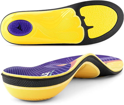 Heavy Duty Orthotic Insoles for Pain Relief and High Arch Support - Ideal for Flat Feet