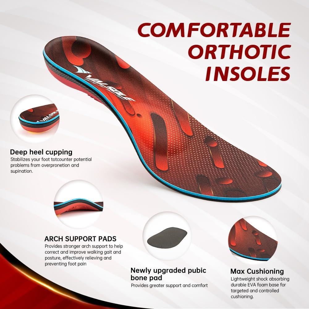 Heavy Duty Orthotic Insoles for Pain Relief and High Arch Support - Ideal for Flat Feet