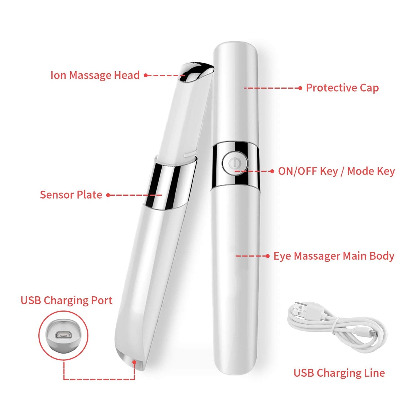 Electric Eye Massager For Reducing Dark Circles And Puffiness