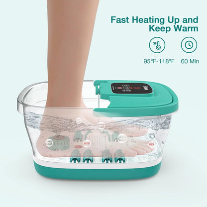 Collapsible Foot Spa With Heat, Bubbles, And Shiatsu Massage