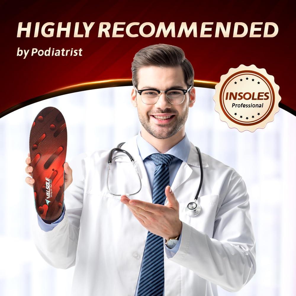 Heavy Duty Orthotic Insoles for Pain Relief and High Arch Support - Ideal for Flat Feet