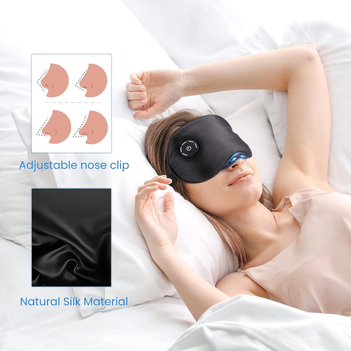 Heated Eye Mask - Cordless Electric Compress for Dry Eyes Relief