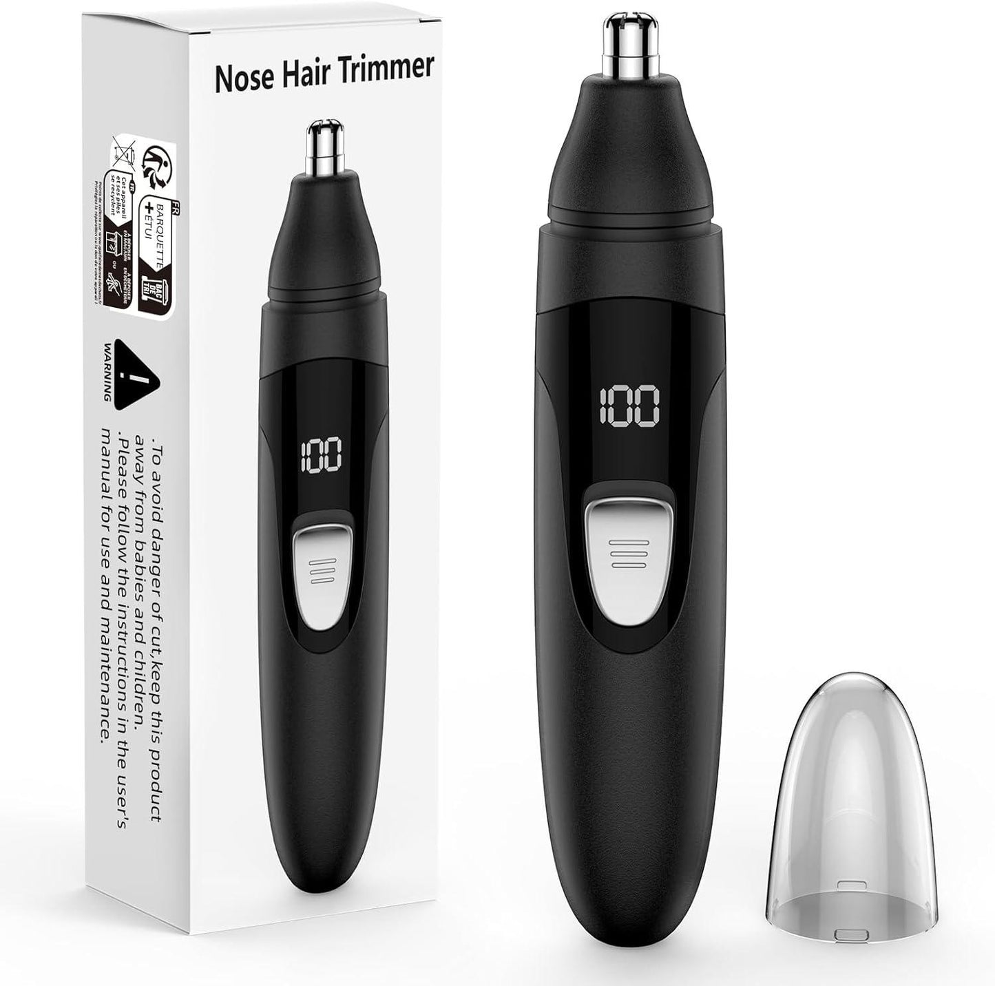 Nose Hair Trimmer With Dual Edge Blades And Rechargeable Design