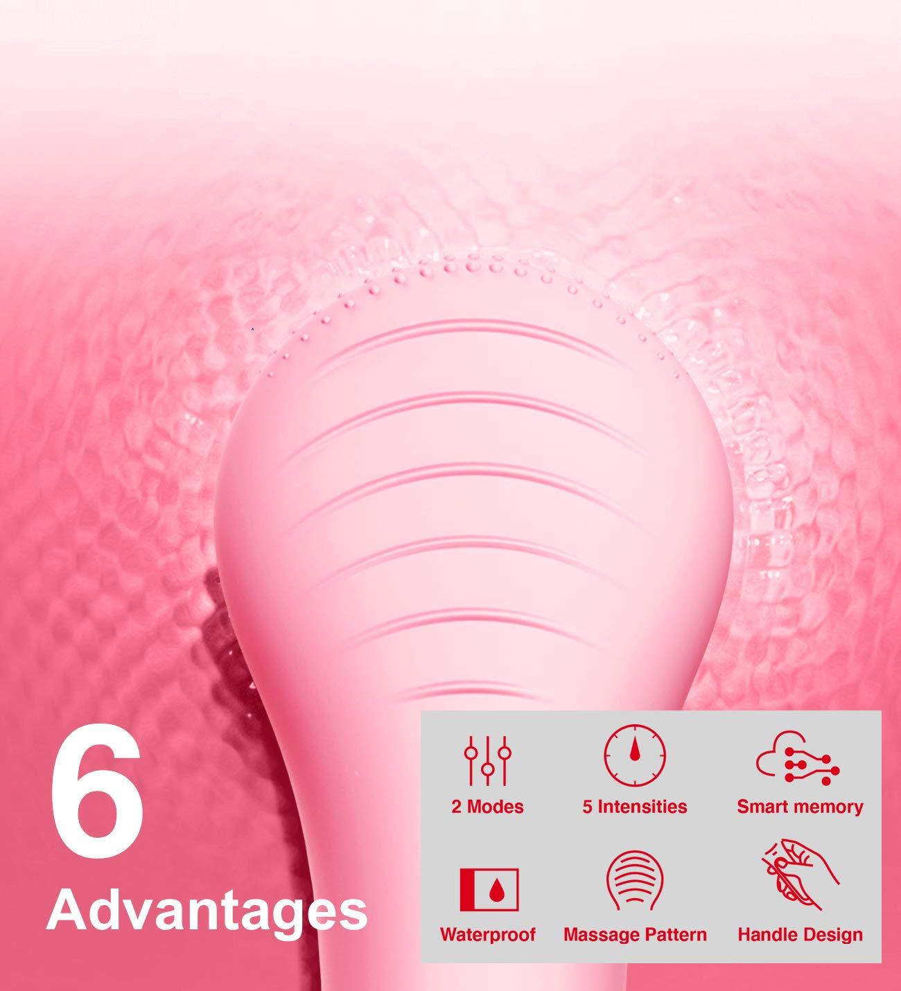 Rechargeable Waterproof Facial Cleansing Brush for All Skin Types