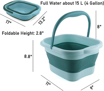 Collapsible Foot Soaking Tub with Massager for Circulation