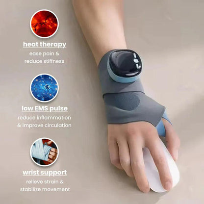 Heated EMS Wrist Massager for Pain Relief and Comfort