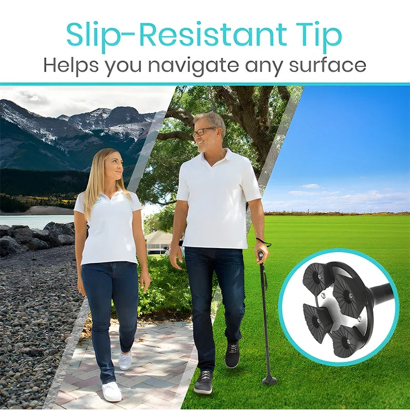 Adjustable Folding Walking Stick - Non-Slip Trekking Pole for Stability