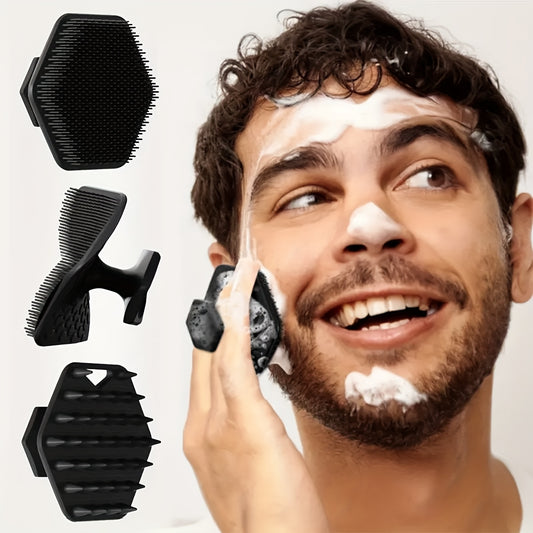 Portable Silicone Beard and Facial Cleansing Brush for Men