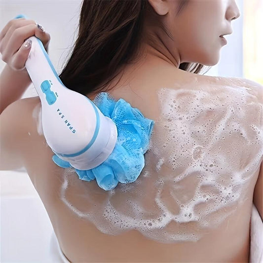 Electric Bath Brush: Long Handle Exfoliating Body Scrubber