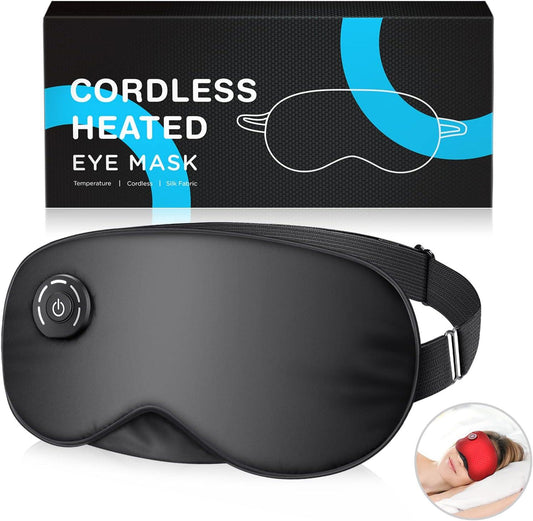 Heated Eye Mask - Cordless Electric Compress for Dry Eyes Relief