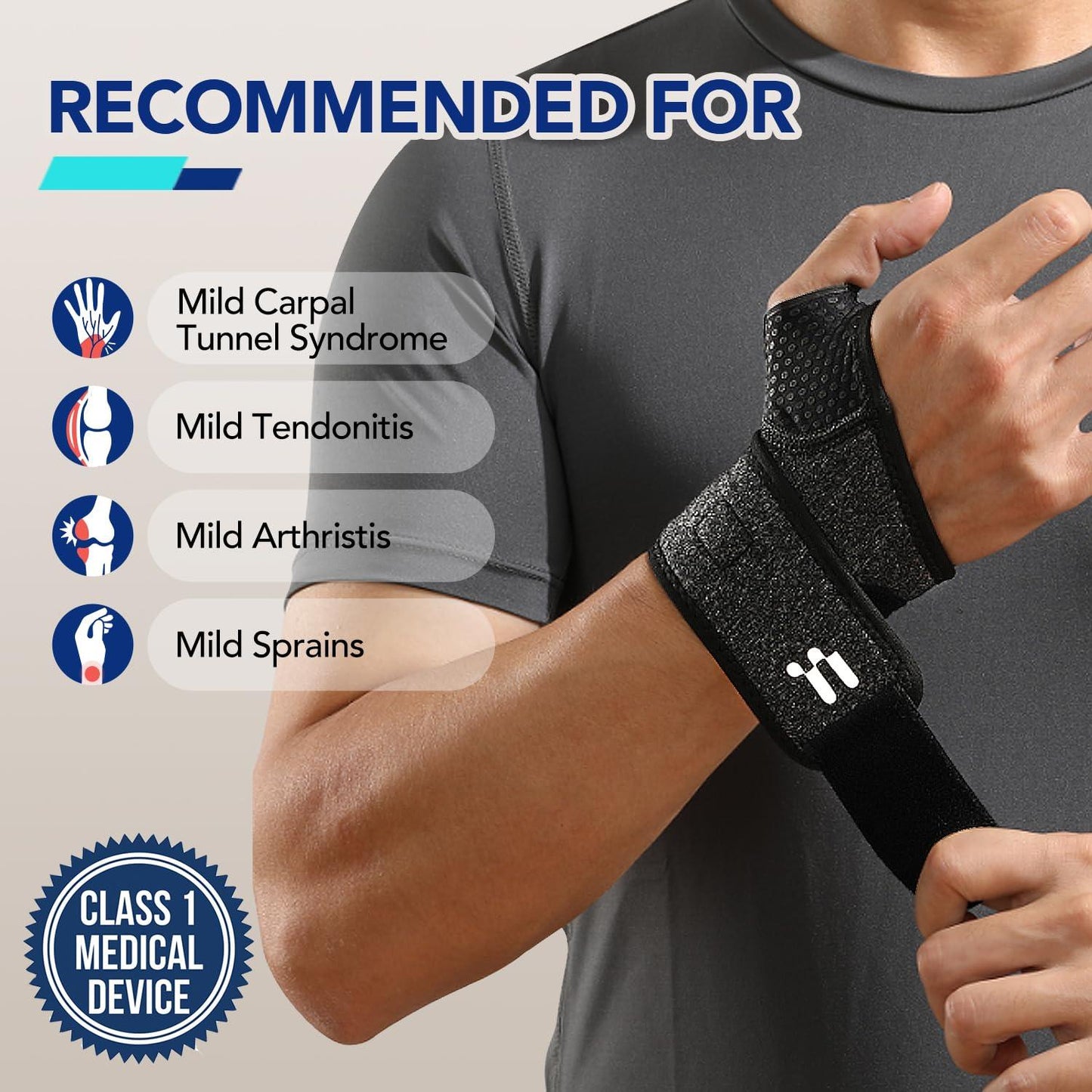 Wrist Support Brace for Carpal Tunnel, Arthritis, and Sprains (2 Pair)