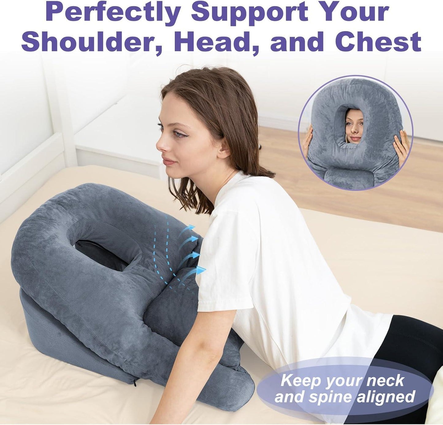 Face Down Pillow For Comfortable Stomach Sleeping After Surgery