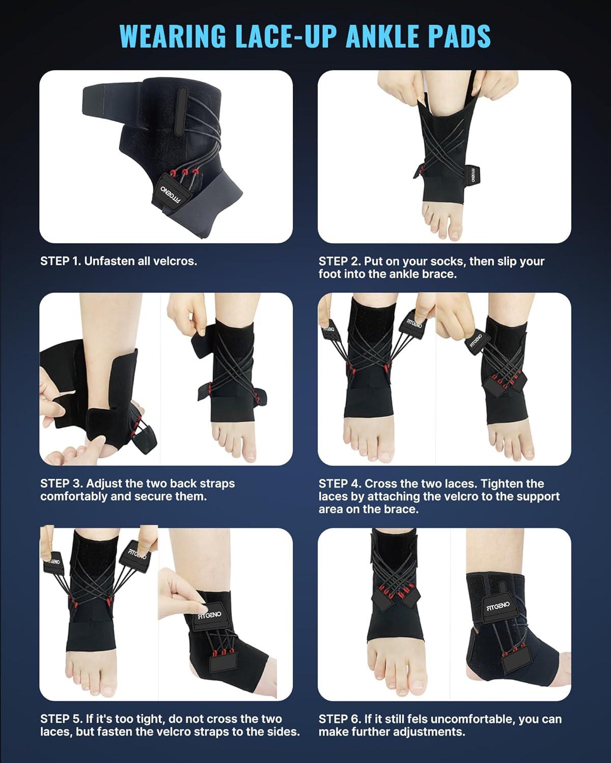 Ankle Stabilizer Brace for Sprains - Adjustable, Breathable Support