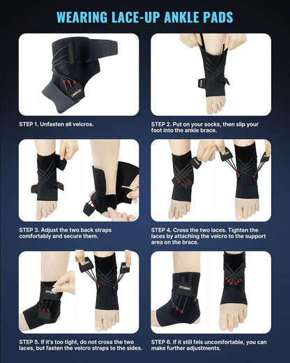 Ankle Stabilizer Brace for Sprains - Adjustable, Breathable Support