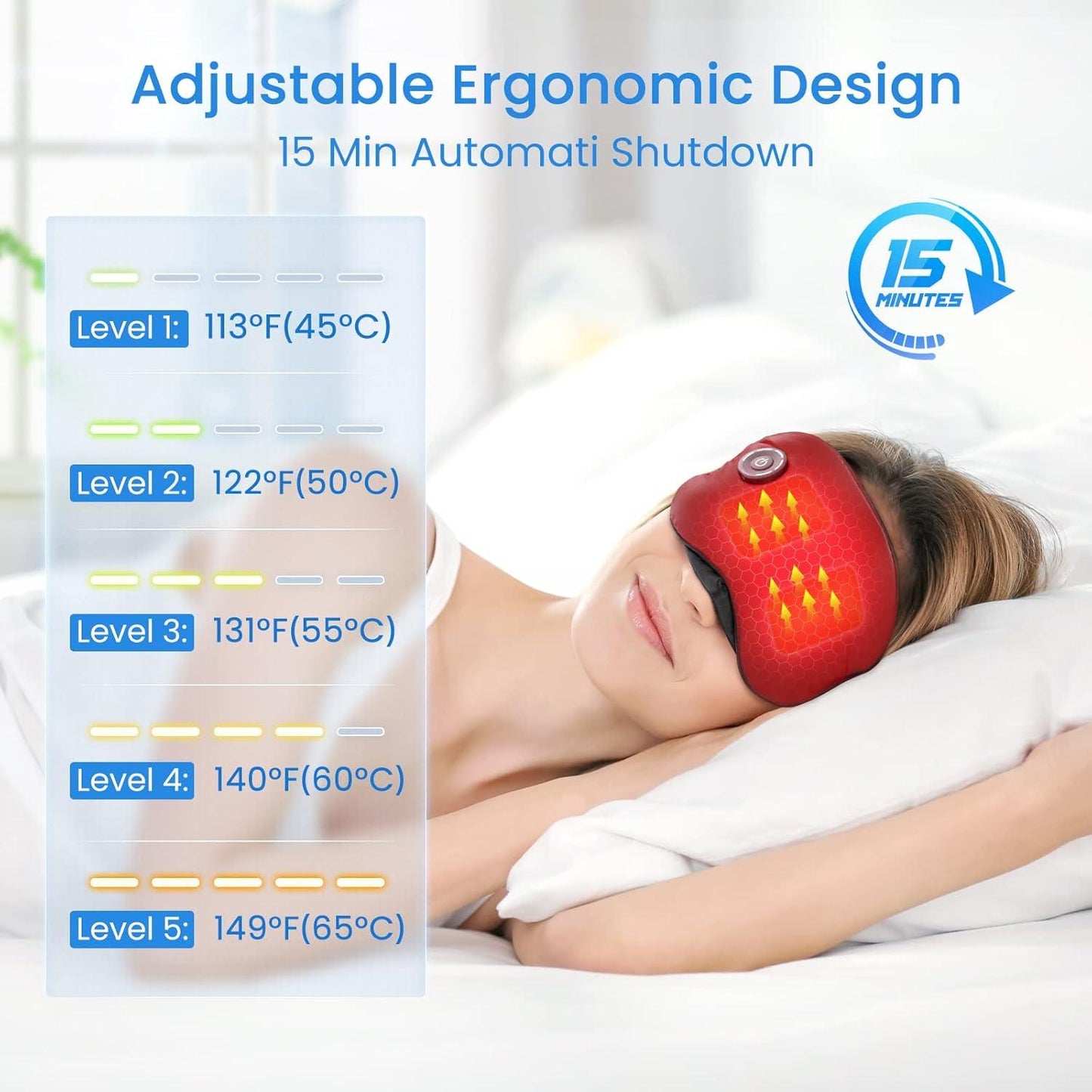 Heated Eye Mask - Cordless Electric Compress for Dry Eyes Relief