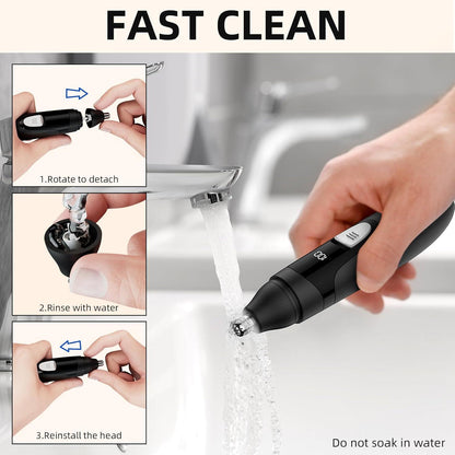 Nose Hair Trimmer With Dual Edge Blades And Rechargeable Design