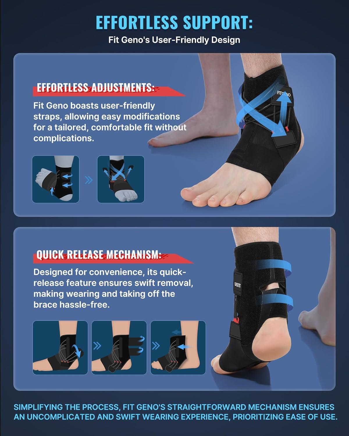 Ankle Stabilizer Brace for Sprains - Adjustable, Breathable Support