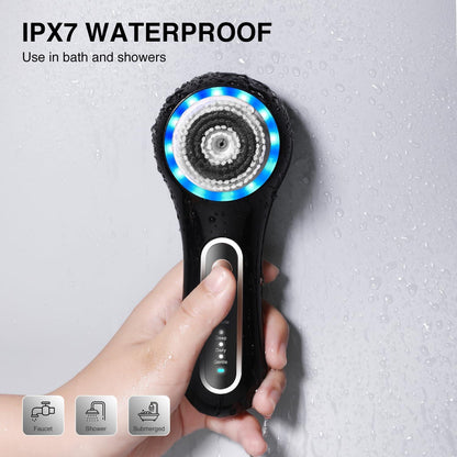 Rechargeable Waterproof Facial Cleansing Brush with 5 Brush Heads