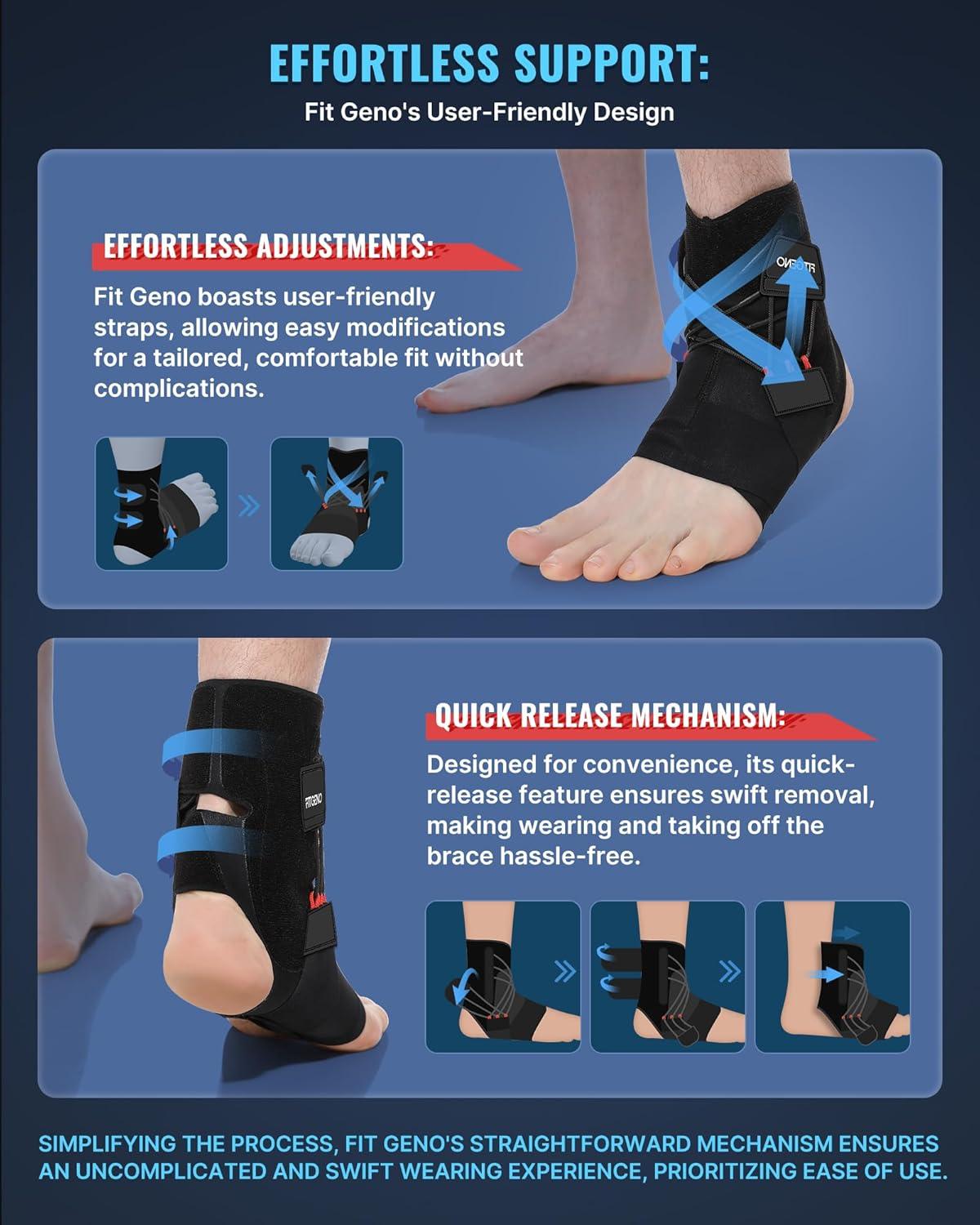 Ankle Stabilizer Brace for Sprains - Adjustable, Breathable Support